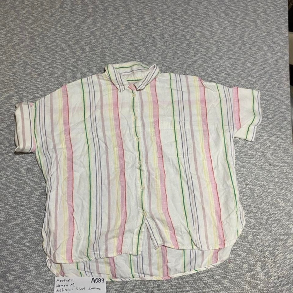 Madewell multicolor striped button up shirt Size M. SKU-A589